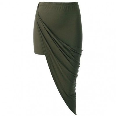 'Annabel' Asymmetric khaki green skirt